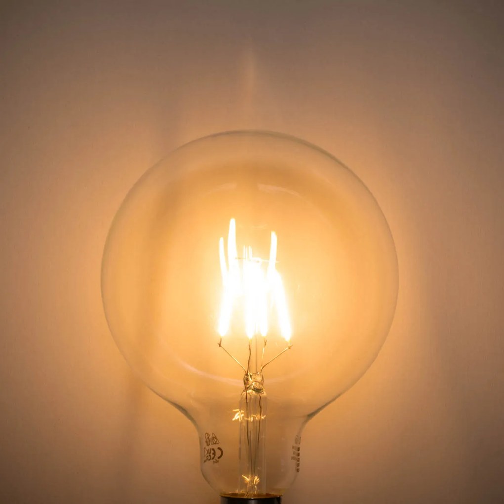 Комплект от 5 E27 Димируема LED спирална крушка G125 5W 450lm 2200K