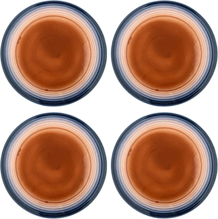 Сини/оранжеви глинени чинии в комплект 4 бр. ø 27 cm Tatum – Bloomingville