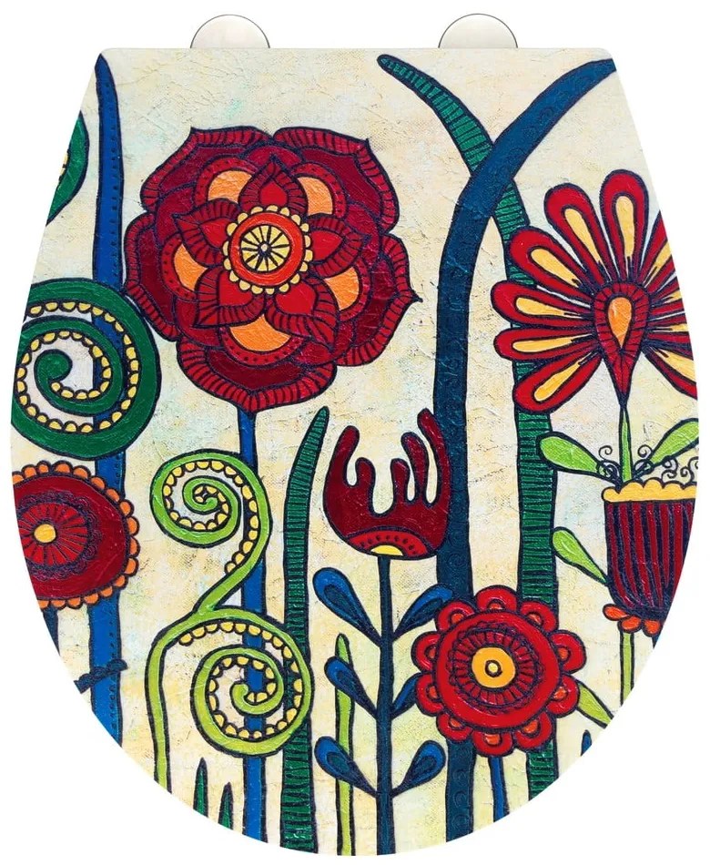 Тоалетна чиния с автоматично затваряне 37 x 44,5 см Rollin'Art Red Blossom – Wenko