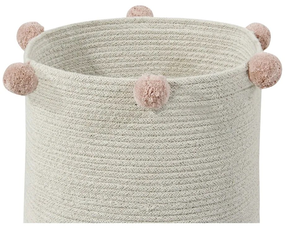 Кремава текстилна детска кошница за играчки ø 30x30 cm Bubbly – Lorena Canals