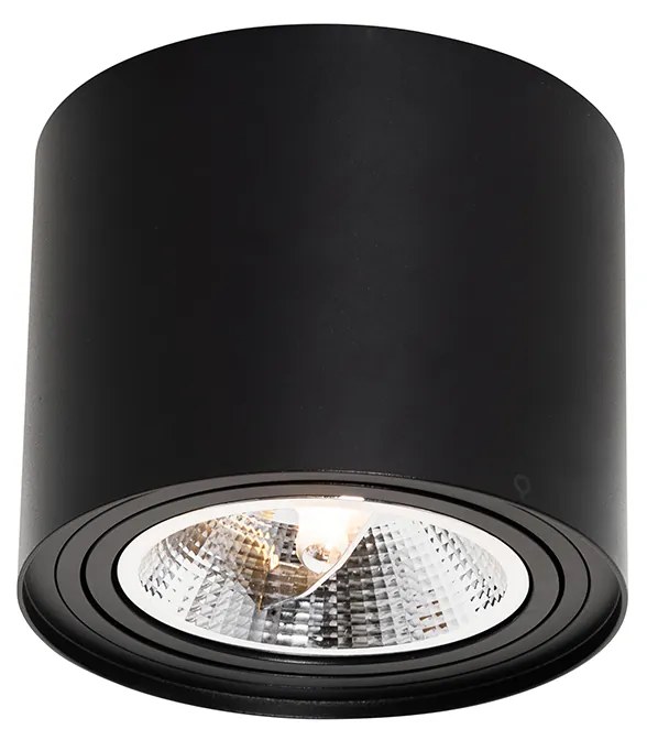 Модерен таванен прожектор черен въртящ се и наклоняващ се AR111 - Rondoo Up
