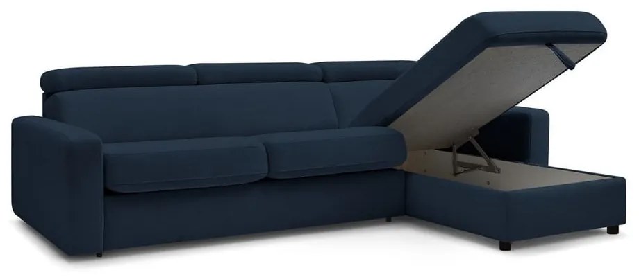 Тъмносин разтегателен ъглов диван (променлив) Monaco – Bobochic Paris
