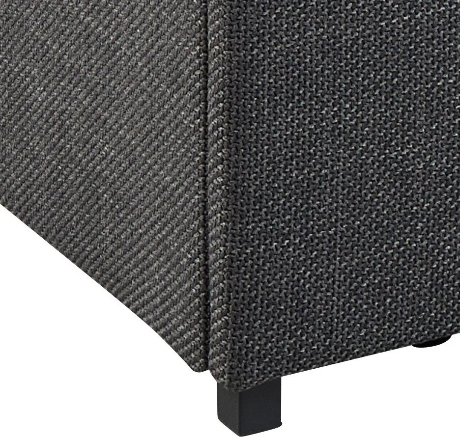 Тъмносиво двойно тапицирано легло с място за съхранение и включена подматрачна рамка 160x200 cm Calvi – Actona