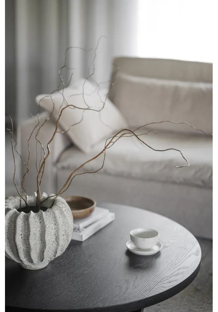 Черна кръгла масичка за кафе от декор от дъб ø 110 cm Boxford – Rowico