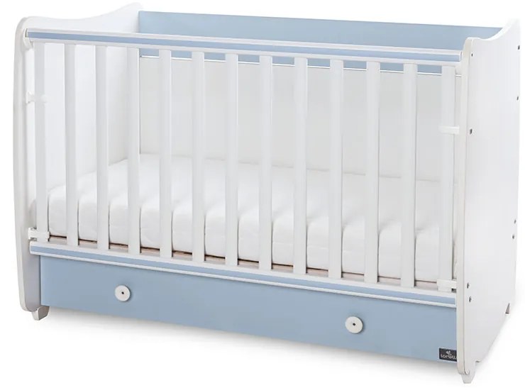 LORELLI Classic Легло-люлка 60/120 см. DREAM БЯЛО/ BABY BLUE