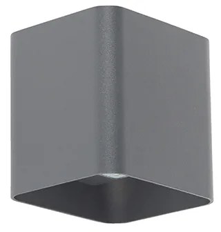 Модерна стенна лампа тъмно сива с LED IP54 квадратна - Evi