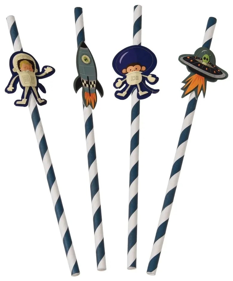 Комплект от 4 сламки Space Adventures - Rex London