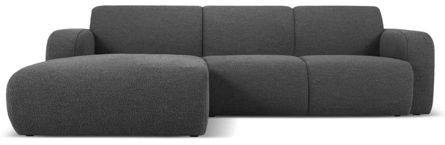 Тъмносив ъглов диван от плат букле (ляв ъгъл) Molino - Micadoni Home
