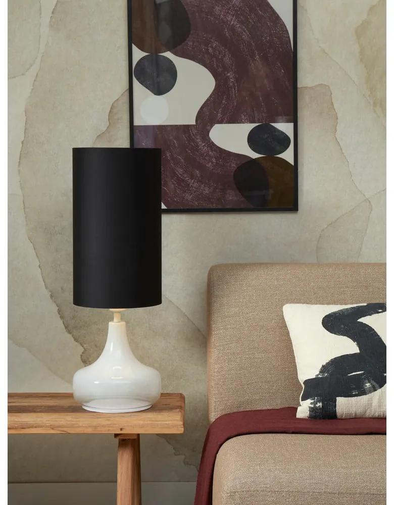Черна настолна лампа с текстилен абажур (височина 75 cm) Reykjavik – it's about RoMi