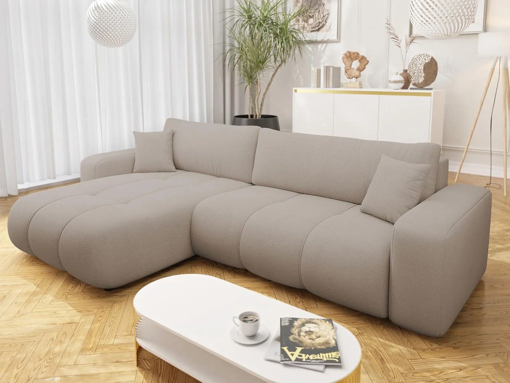 Ъглов диван Furyn L Maxi-Тъмнобежов