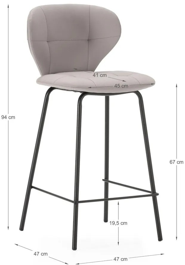 Бежови бар столове в комплект от 2 бр. (височина на седалката 67 cm) Maura – Marckeric