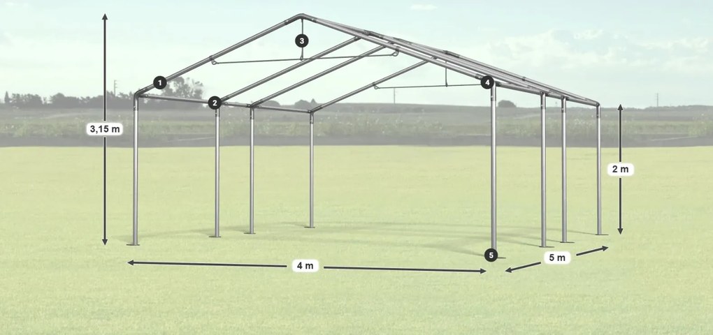 Парти шатрата 4x5x2m Comfort PE 240g Лято