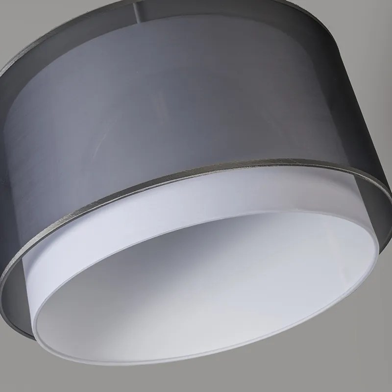 Абажур за висяща лампа от плат черен/бял 47/25 - Duo