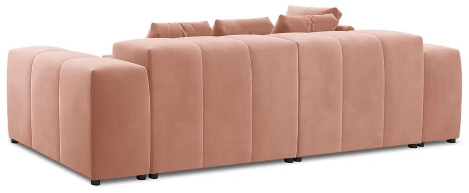 Ъглов диван от розово кадифе (променлива) Rome Velvet - Cosmopolitan Design