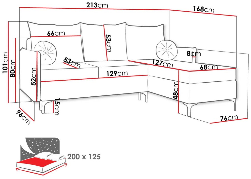 Ъглов диван Leon L-Kitrino-Right