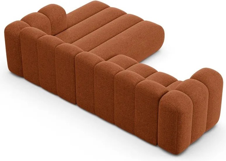 Шенилов ъглов диван в тухлен цвят (десен ъгъл) Lupine – Micadoni