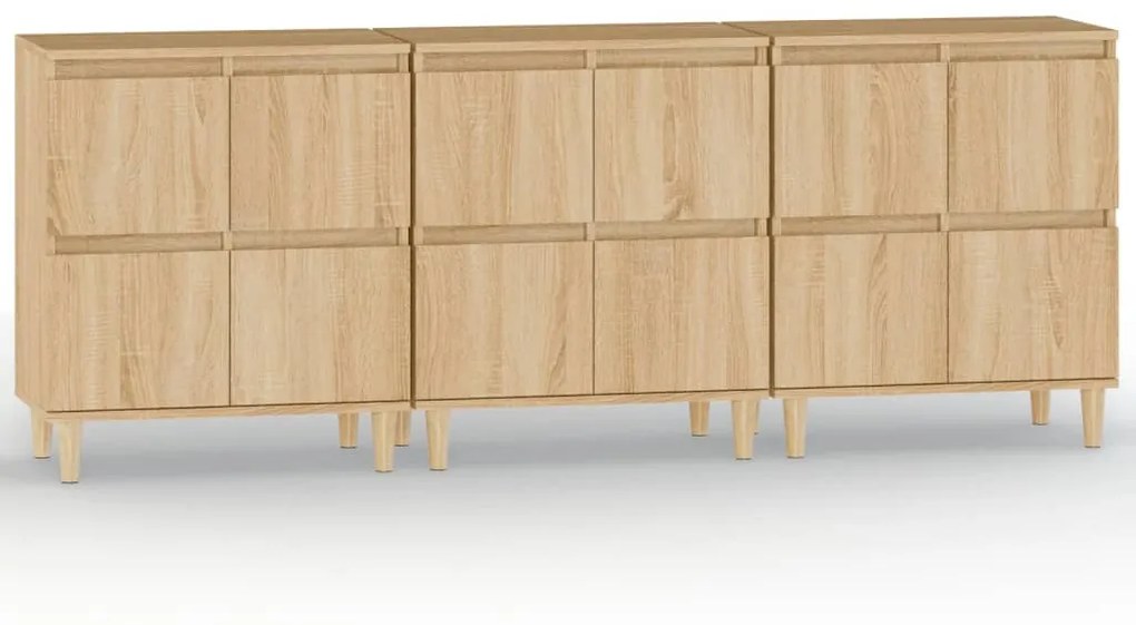 3185770 vidaXL Сайдборд, 3бр, дъб сонома, 60x35x70 см, инженерно дърво