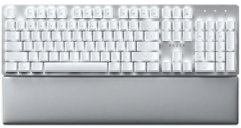 Razer Pro Type Ultra - US Layout, Wireless Mechanical Keyboard for Productivity, Razer Yellow Mechanical Switch, Bluetooth and Razer HyperSpeed (2.4GHz), Backlit keys (white LED), USB-C, Plush leatherette wrist rest, Soft-touch coating