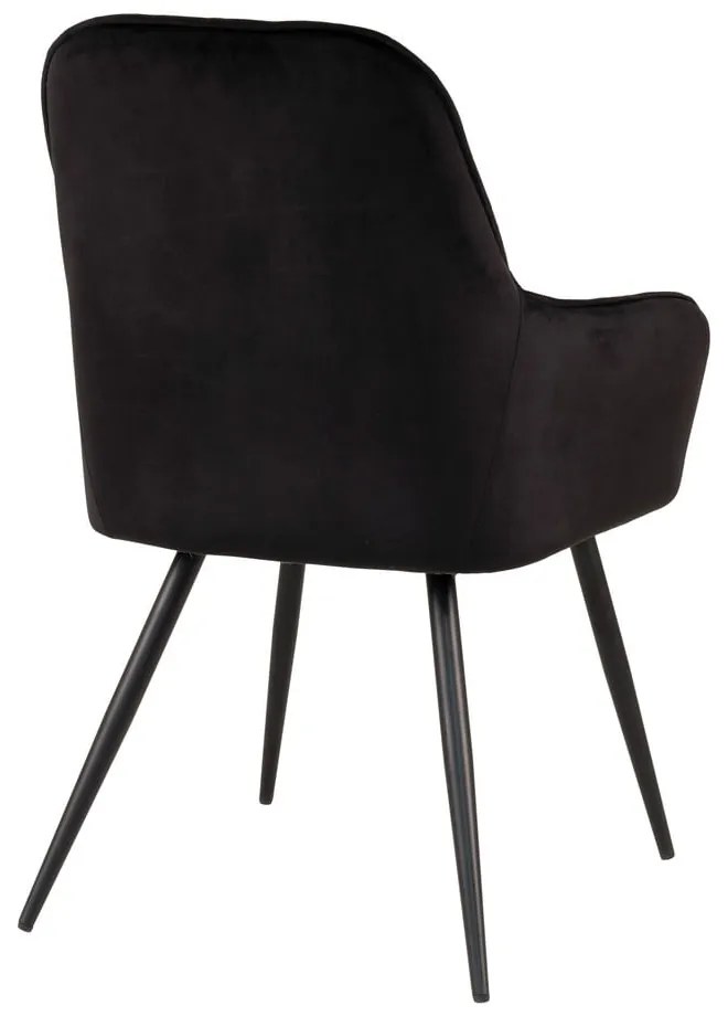 Черни тапицирани трапезни столове в комплект с подлакътници 2 бр. Harbo – House Nordic