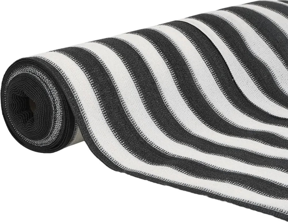 Засенчваща мрежа антрацит и бяло 1,5x25 м HDPE 195 г/м²