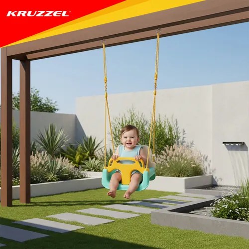 Растяща бебешка люлка 3в1 на въжета - за на закрито и в градината Зелено