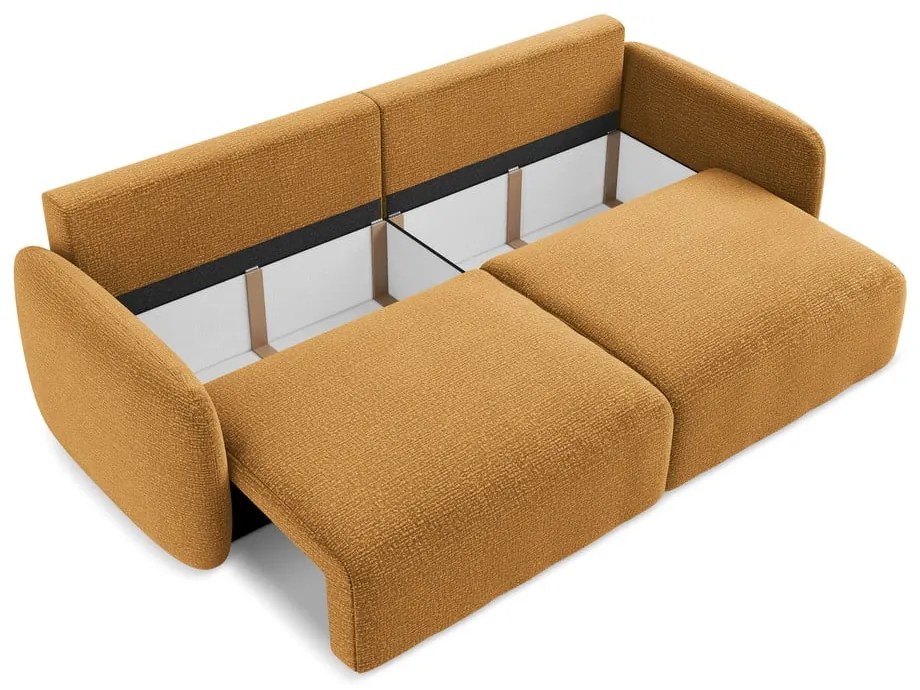 Оранжев разтегателен диван с място за съхранение 238 cm Kalena – Makamii