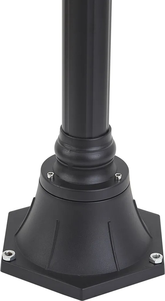 Класическа външна подова лампа черна с опалово стъкло 140 см IP44 - Champs