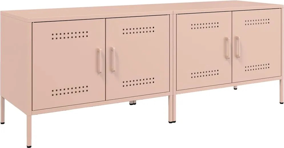842937 vidaXL ТВ шкафове, 2 бр, розови, 68x39x50,5 см, стомана