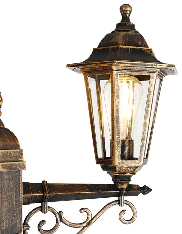 Умна външна лампа златиста 3 светлини с WiFi ST64 - New Haven