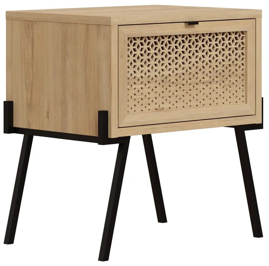 Нощно шкафче в дъбов декор в естествен цвят Ecrin - Marckeric