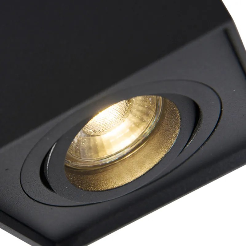 Модерен повърхностно монтиран прожектор черен, въртящ се и накланящ се - Quadro 1 Up