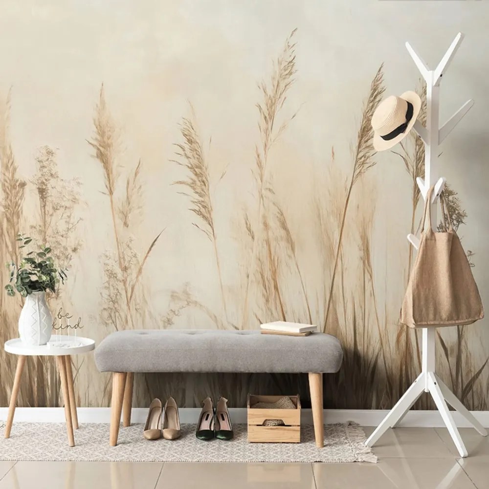 Тапет – Сухи растения в бежов цвят