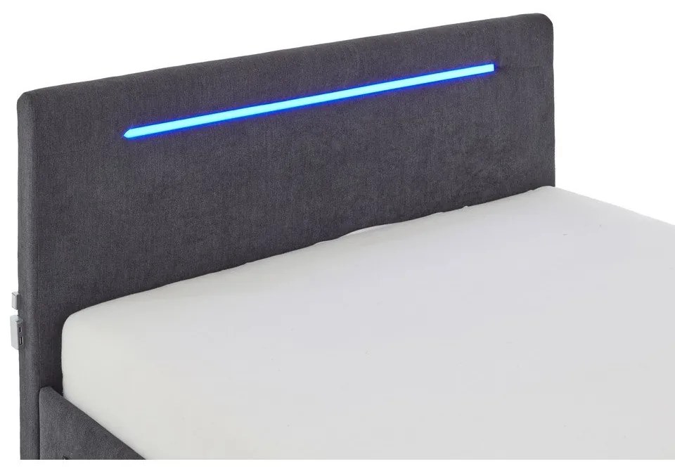 Тъмносиво тапицирано детско легло 140x200 cm без ламелно дъно Circle – Meise Möbel