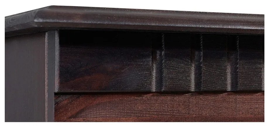 Тъмнокафява витрина от масивен бор 95x35 cm Lisa – Støraa