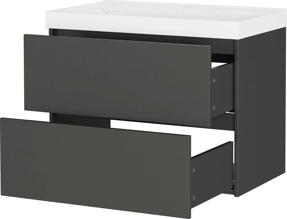 Антрацитен матов стенен шкаф за мивка 81x65 cm Bodera – Germania
