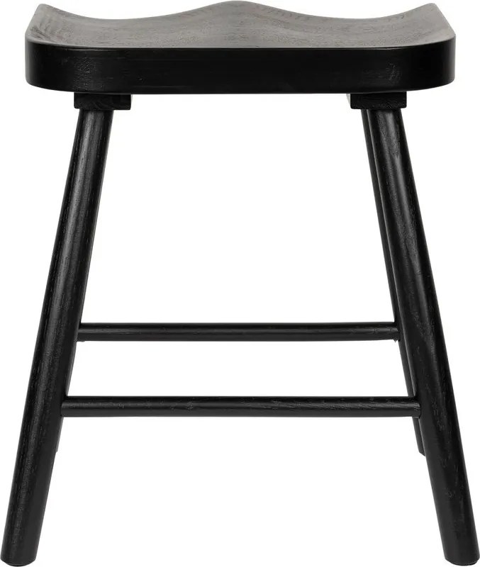 Черен стол от масивен дъб Vander – White Label