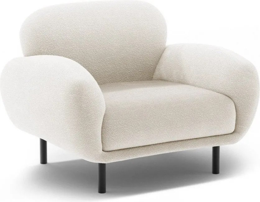 Бяло кресло от букле Poppy – Micadoni