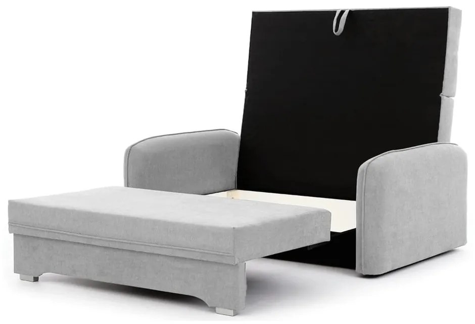 Светлосив шенилов разтегателен диван с място за съхранение 155 cm Laine – ELTAP