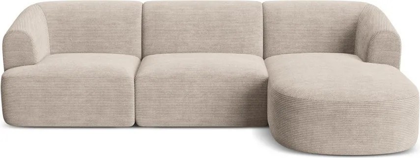 Светлокафяв ъглов диван от рипсено кадифе (десен ъгъл) Campi – Cosmopolitan Design