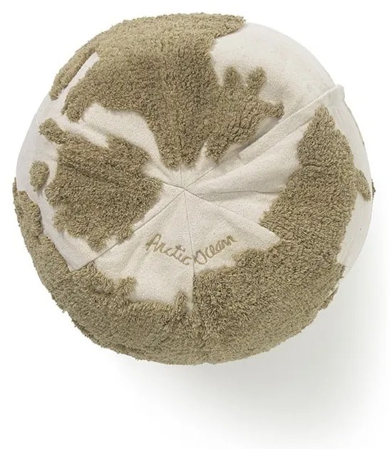 Детски пуф в зелен и кремав цвят World Map – Lorena Canals