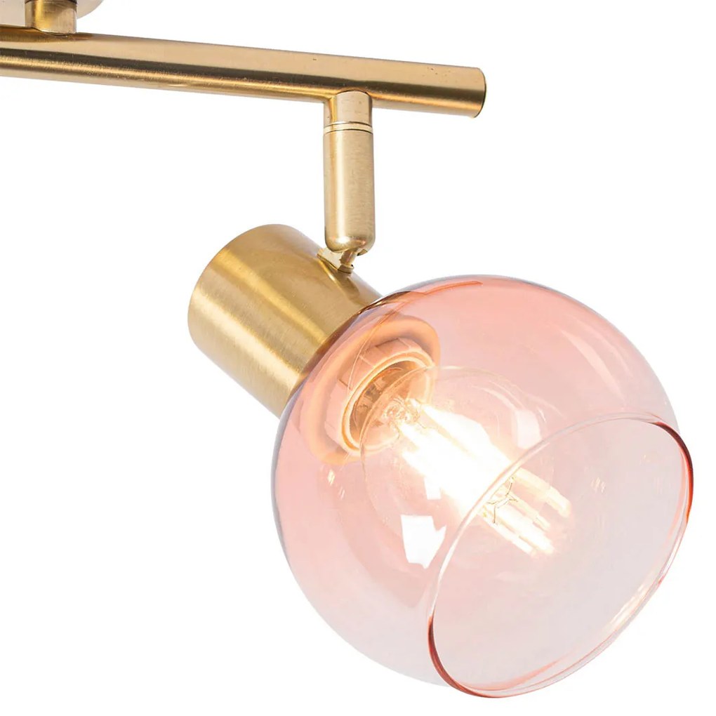 Интелигентен прожектор златен с розово стъкло вкл. 2 Wifi P45 - Vidro