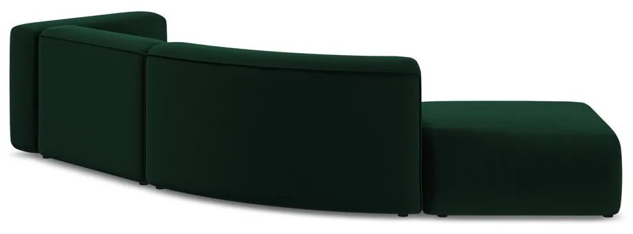 Тъмнозелен кадифен шезлонг (ляв ъгъл) Ekahi – Makamii