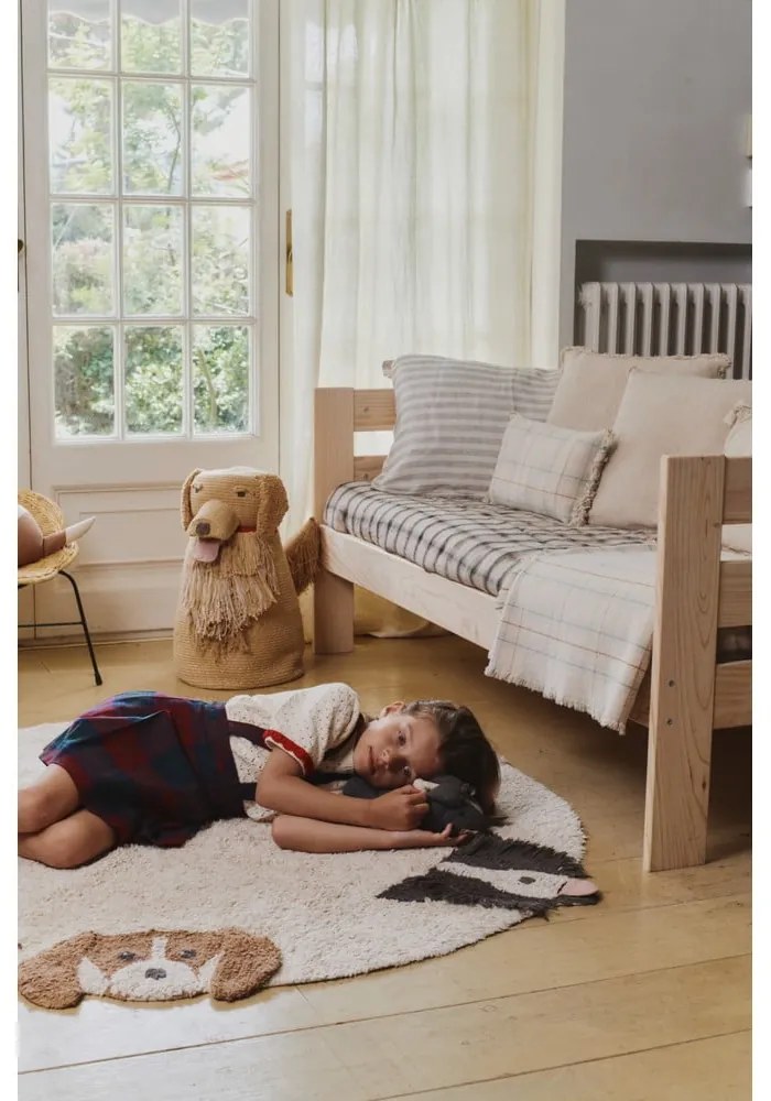 Бежова текстилна детска кошница за играчки 40x30x55 cm Luna – Lorena Canals