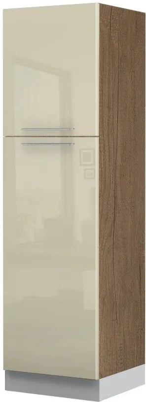 Висок подов шкаф Raval K21-60-2KF-Oak - White glossy