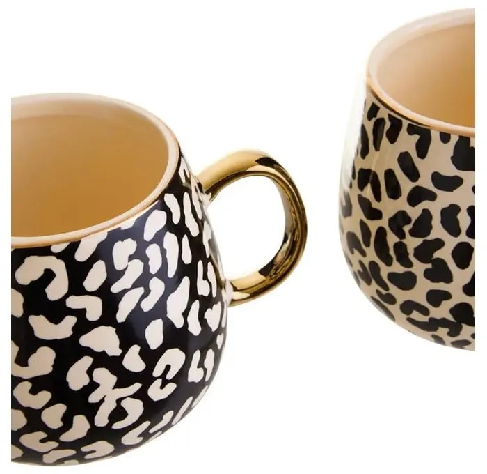 Черно-златни керамични чаши в комплект от 2 чаши от 330 ml London - Premier Housewares
