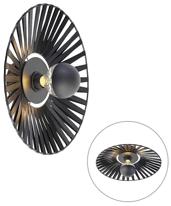 Ръстична стенна лампа черна 40 см - Leia