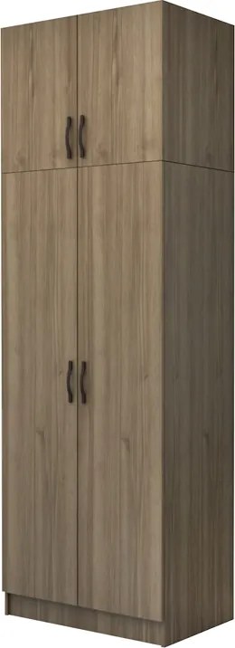 Шкаф с две врати от меламин Vivian с кабинет в цвят орех 80x51.8x240см.