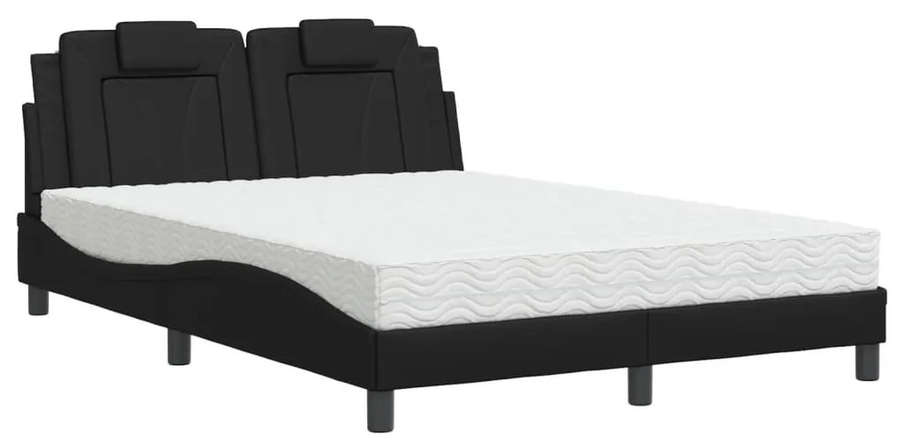 3208789 vidaXL Легло Viana без матрак, черно, 140x190 см изкуствена кожа