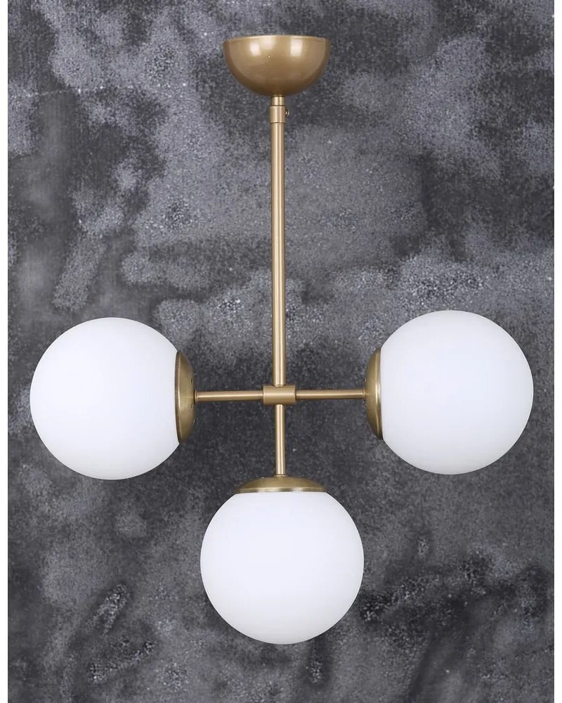 Висяща лампа със стъклен абажур в златисто и бяло ø 15 cm Seagull - Squid Lighting