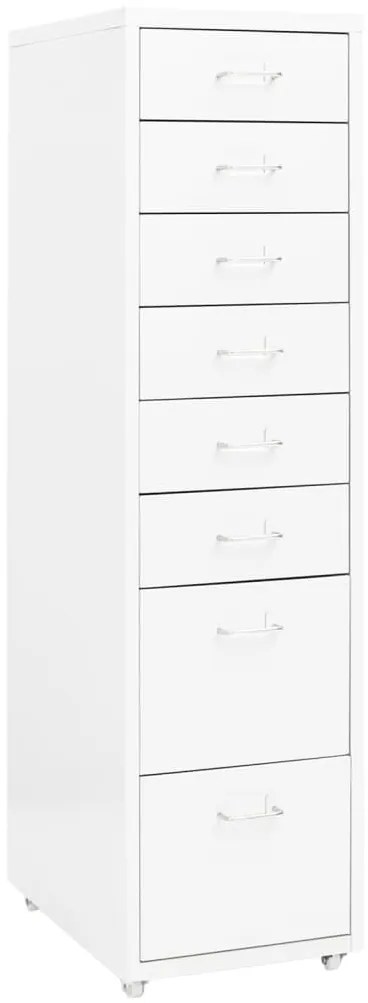 335920 vidaXL Мобилен офис шкаф, бял, 28x41x109 см, метал